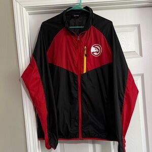 Men's Black and Red Atlanta Hawks Member Windbreaker Jacket